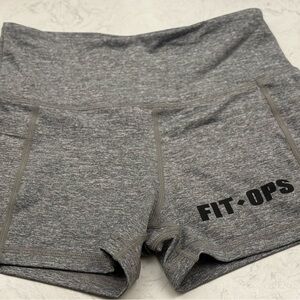 Women's Curves n Combat Boots CNC Fit Ops Grey Workout Shorts - Small